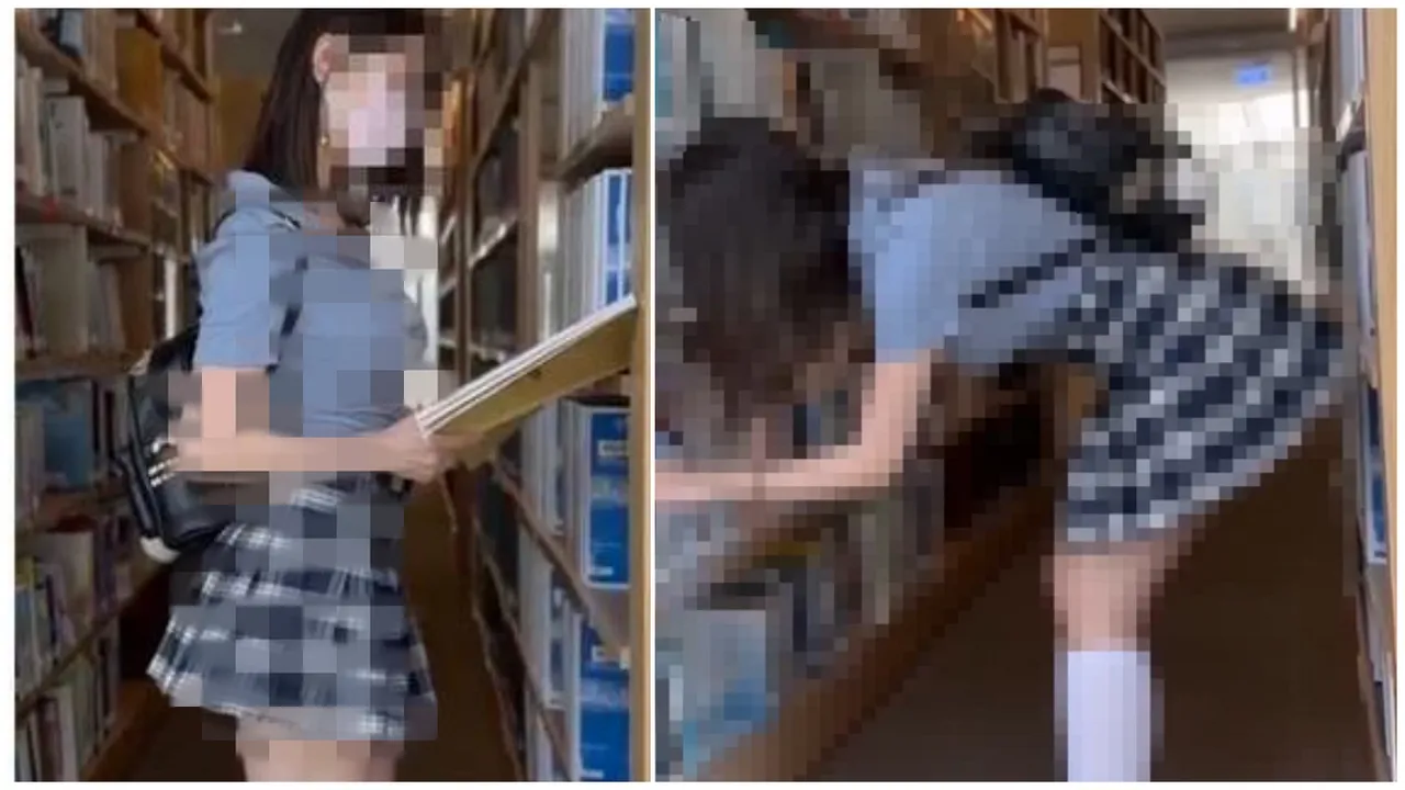 自稱「台灣臀后」的知名網紅疑在高雄市立圖書館總館拍攝18禁影片。翻攝自X平台