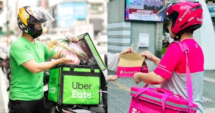 外送員示意圖。Uber Eats、foodpanda提供