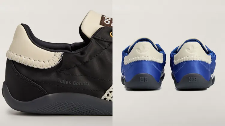 WB Karintha Lo後跟拼接撞色皮革、鞋沿部分運用皺摺設計，讓運動鞋也能擁有時裝的奢華細節。品牌提供