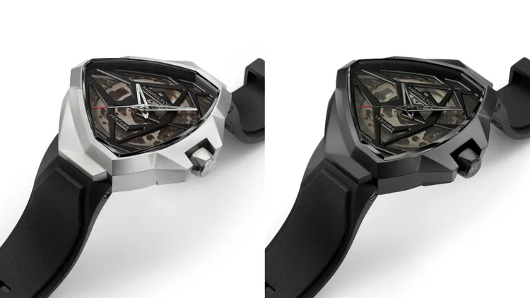 漢米爾頓Ventura Edge自動鏤空腕錶。品牌提供