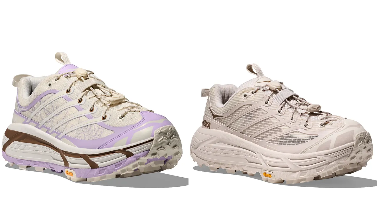 HOKA Mafate Three2 Wordmark（左）、HOKA Mafate Three2 Grid（右），各6280元。品牌提供