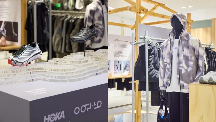 HOKA与oqLiq打造的山系潮流微型展展出完整Mafate Lifestyle系列。品牌提供