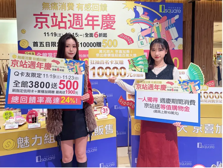 週年慶將祭出100名萬元禮券大放送等優惠。京站提供