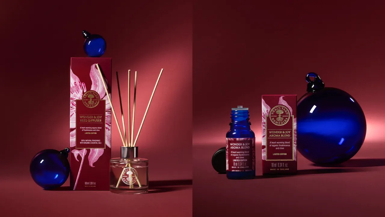 Neal's Yard Remedies奇蹟歡愉香竹（左圖）100ml／2300元、複方精油（右圖）10ml／1000元。品牌提供