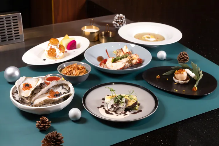 皇饕鐵板燒聖誕限定套餐。高雄萬豪提供