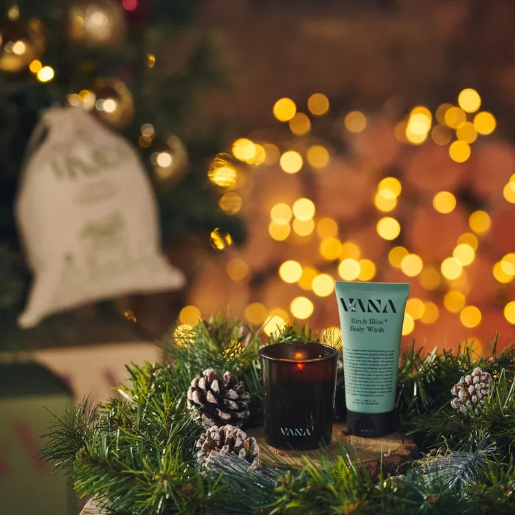 VANA樺樹禮讚聖誕禮袋（香氛蠟燭65g+沐浴露50ml），690元。品牌提供
