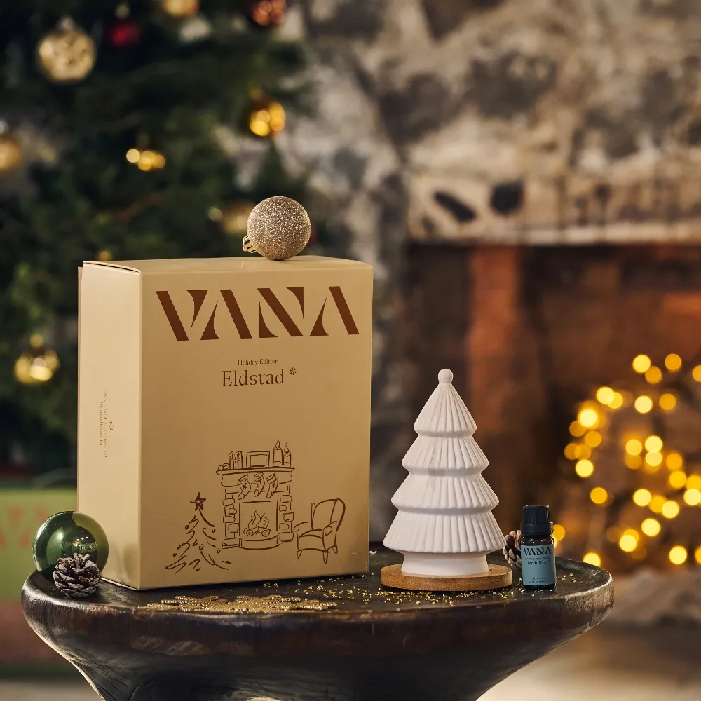 VANA聖誕樹擴香石香氛精油禮盒A（柑橘森林調），1090元。品牌提供