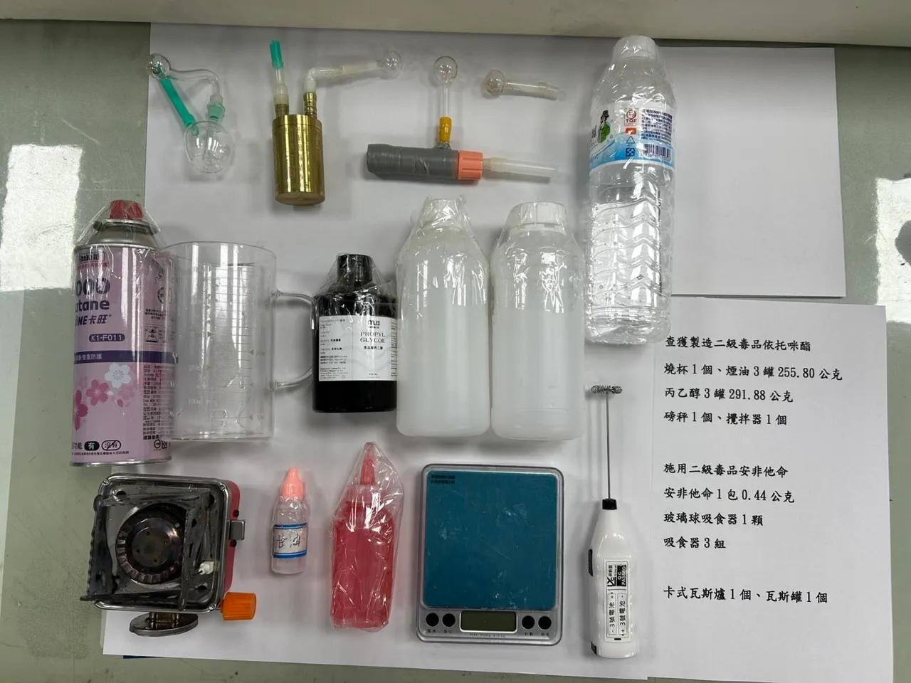 警方查获王姓女驾驶人持有毒品。桃园市警局提供