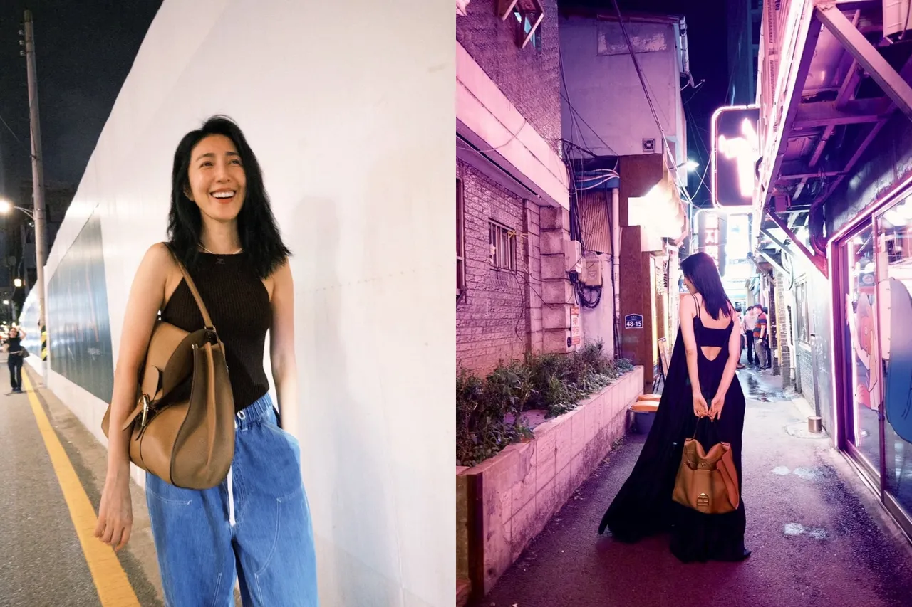 新科影后杨谨华拎起肉桂棕Delvaux Brillant Tempo手袋。品牌提供