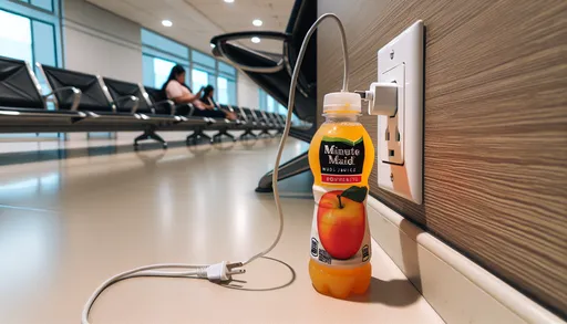 桃机奇景！机场插座太松？旅客用「美粒果」神救援　网笑：撑住所有人