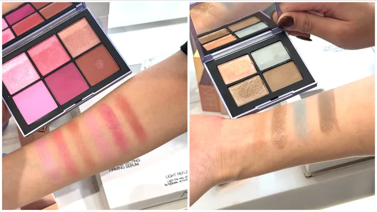 NARS 6色頰彩盤#NEW REALM（左），2400元；4色眼彩盤#SOLARIS（右），1950元。張家玲攝