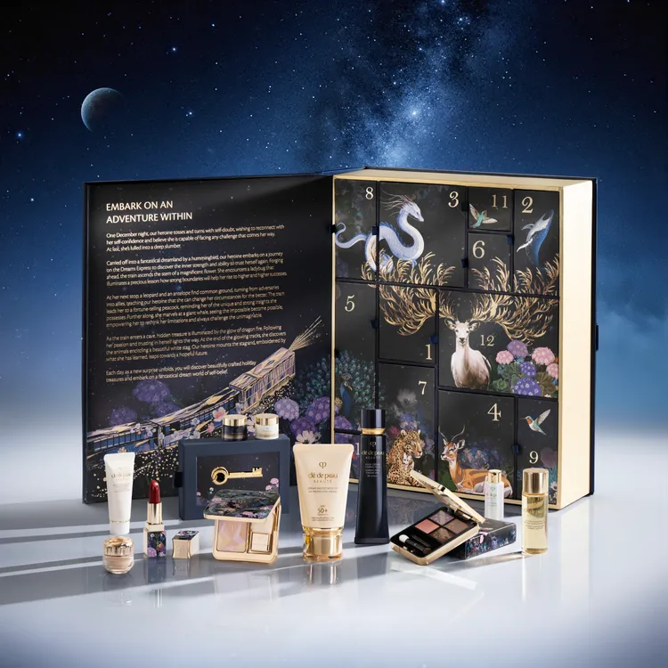 2025肌膚之鑰奇幻列車倒數日曆，1萬100元。品牌提供