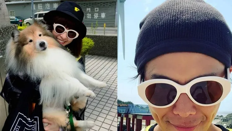 峮峮（左）在小鬼冥诞发文，2人戴的墨镜是同款。翻摄峮峮、小鬼IG