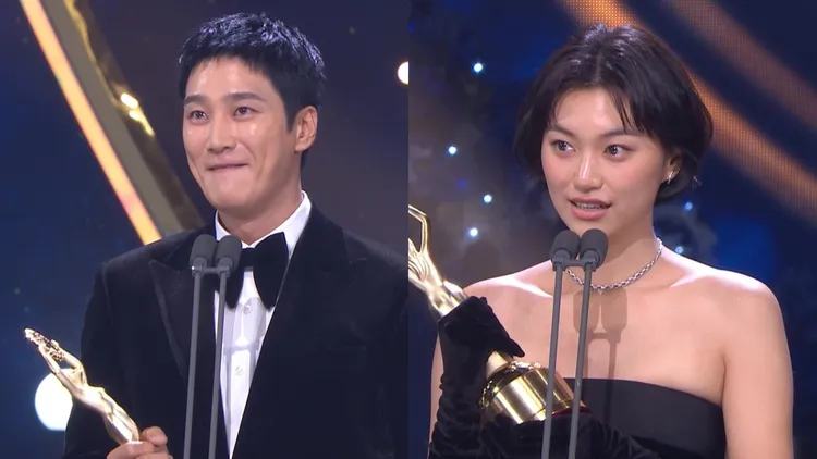 安普贤（左图）、金度延获得青龙奖男女新人奖。翻摄chzzk