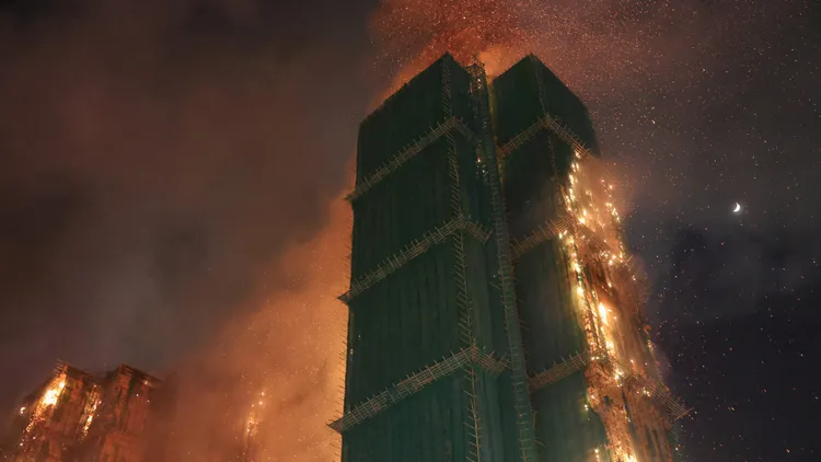 香港宏福苑大火遭成重大死伤。路透