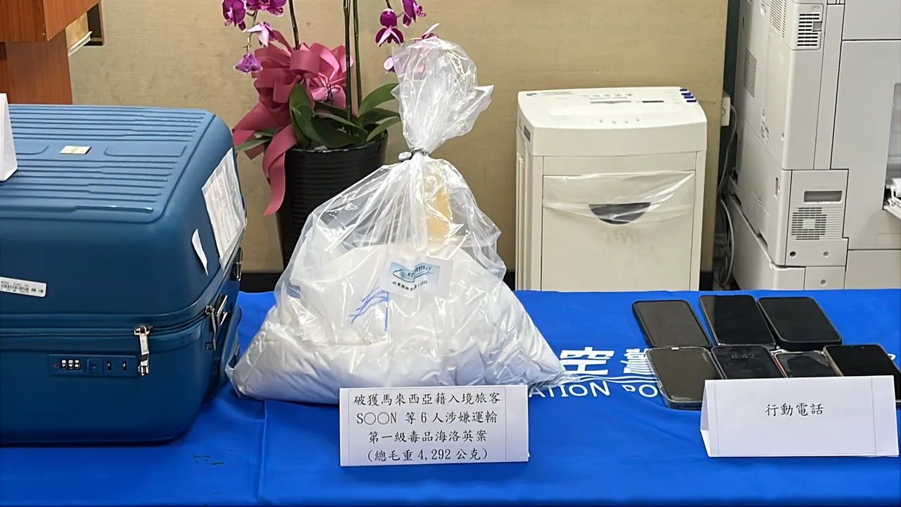 警方查扣毒品。航警局提供
