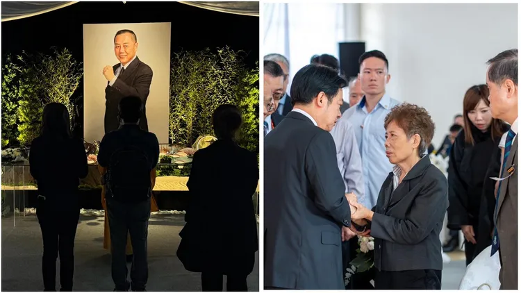 張瑞山告別式上，許大咖政治人物，包括總統賴清德、行政院前院長蘇貞昌都到場致意。翻攝《張維倩》粉專