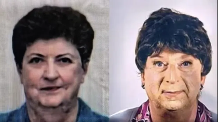 达乐洛老太太（图左）去世后，57岁的儿子假扮成她企图盗领年金，但因脸上的胡渣太多被识破。翻摄CNN网站