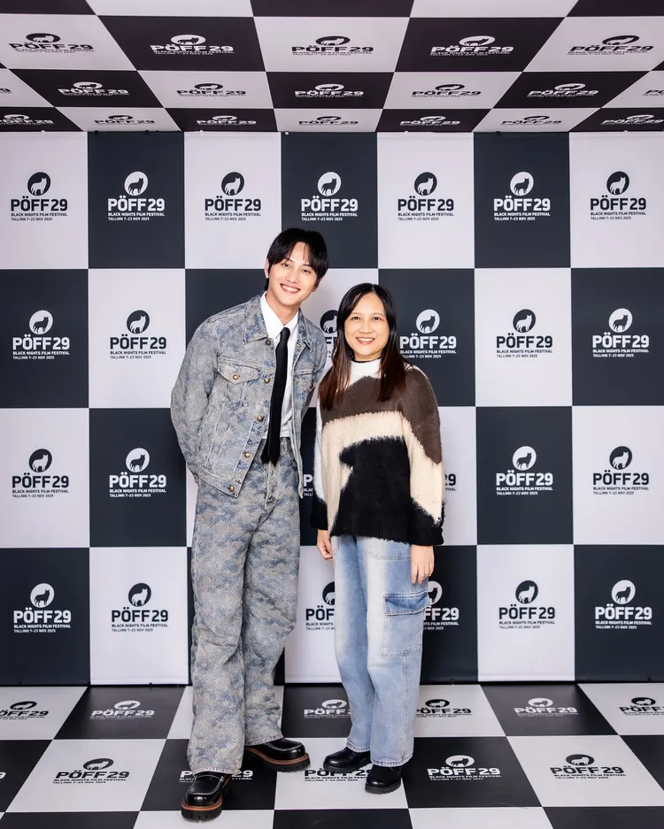 范少勳與蔡銀娟導演以電影《失樂園》參與愛沙尼亞塔林黑夜影展。冬候鳥電影、文策院提供