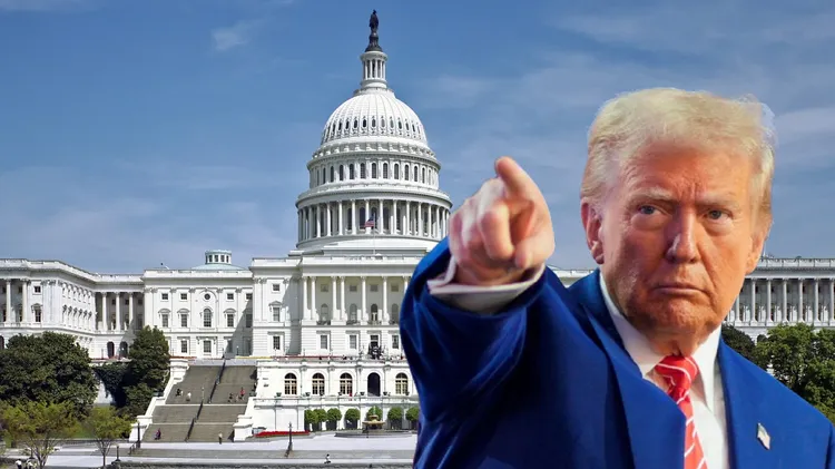 美国总统川普希望众议院尽速通过法案，让他可以尽快结束美国政府史上最长停摆。合成画面。美联社