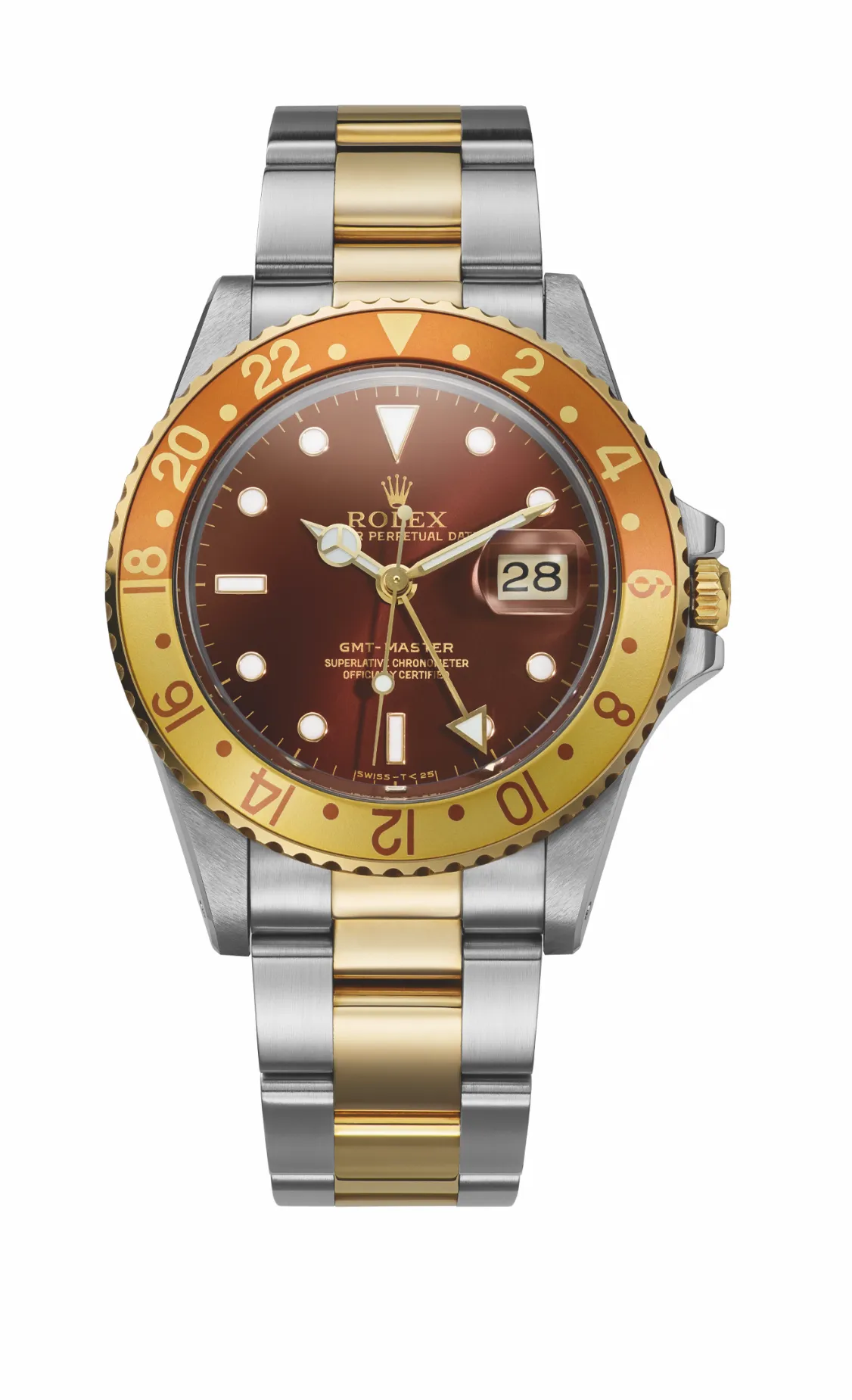 GMT-Master II，黄金钢款，金棕蓝双色字圈，1979年，型号16753。品牌提供