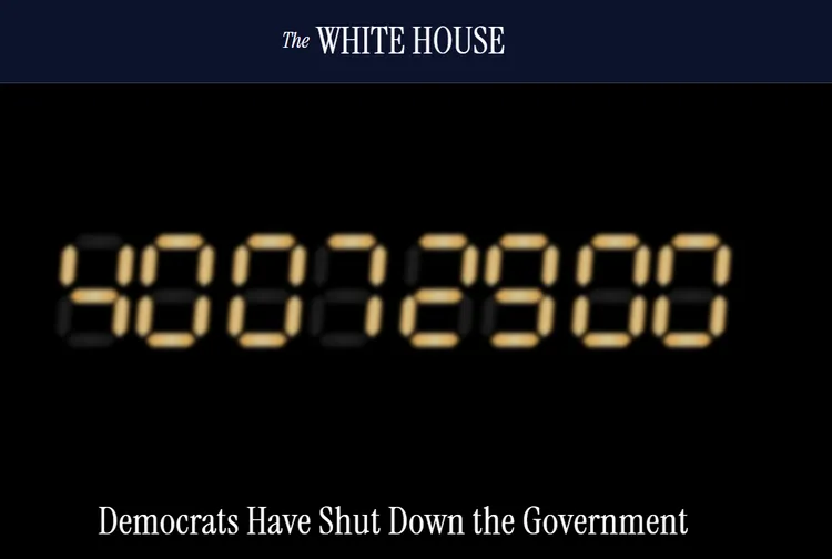 美國政府停擺已進入第40天。翻攝WhiteHouse Governmet shutdown clock