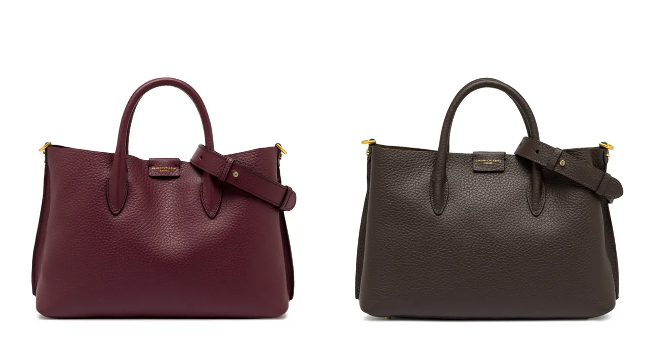 Gianni Chiarini Aretha皮革手提包以简洁方形轮廓营造出俐落感，各1万9800元。品牌提供