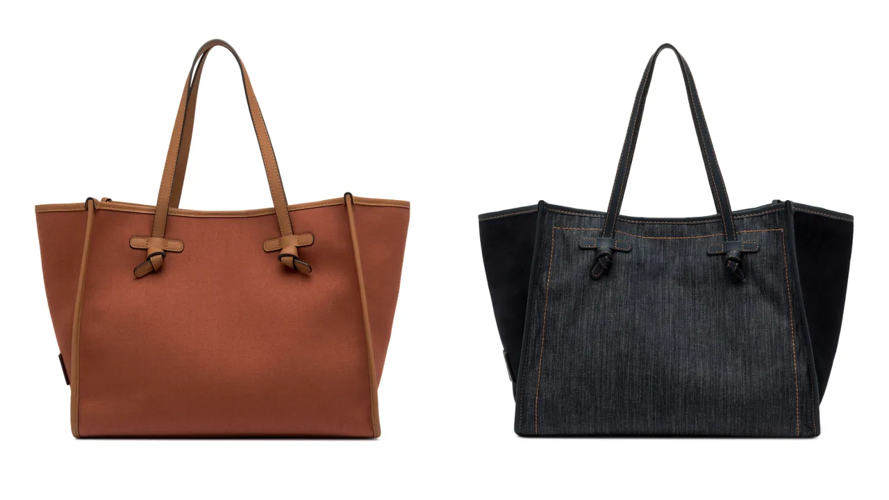 Gianni Chiarini Marcella大型帆布托特包（左）9200元、Marcella大型单宁托特包（右）1万4800元。品牌提供