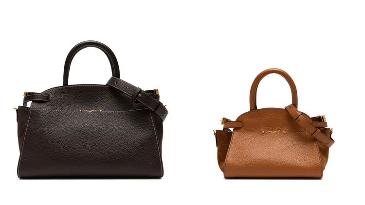 Gianni Chiarini Farah大型皮革手提包（左）2萬1800元、Farah小型皮革手提包（右）1萬9800元。品牌提供