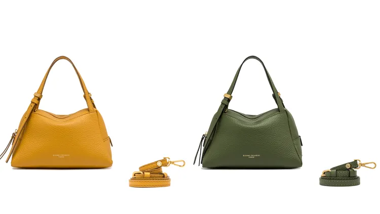 Gianni Chiarini Dea皮革手提包，各1萬2800元。品牌提供