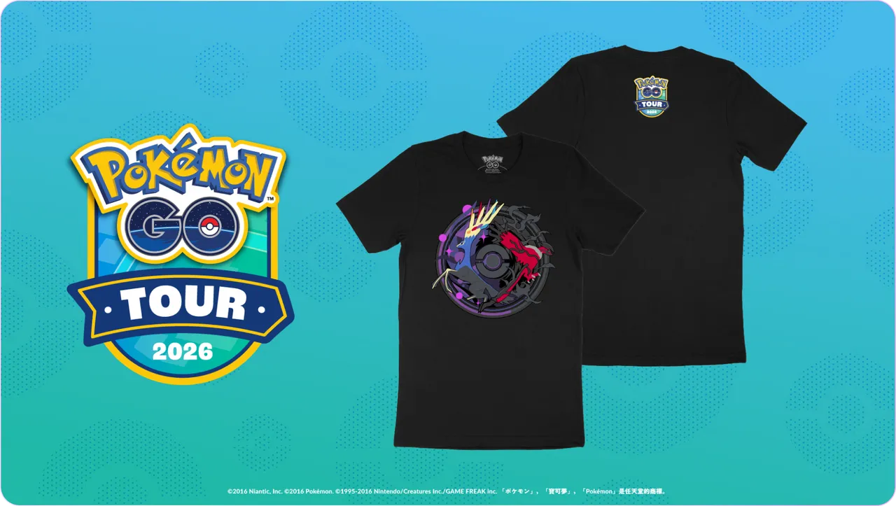 限量版的「Pokémon GO Tour：卡洛斯」主题T恤。Niantic官方提供
