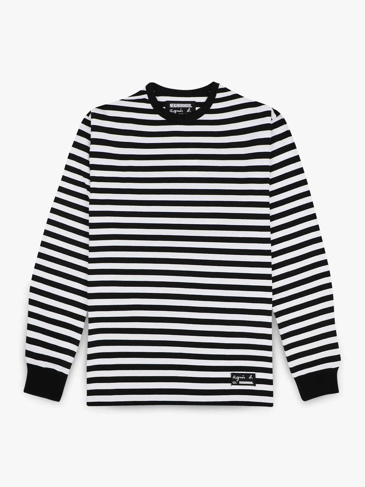 agnès b. x NEIGHBORHOOD条纹圆领长袖T恤，4580元。品牌提供