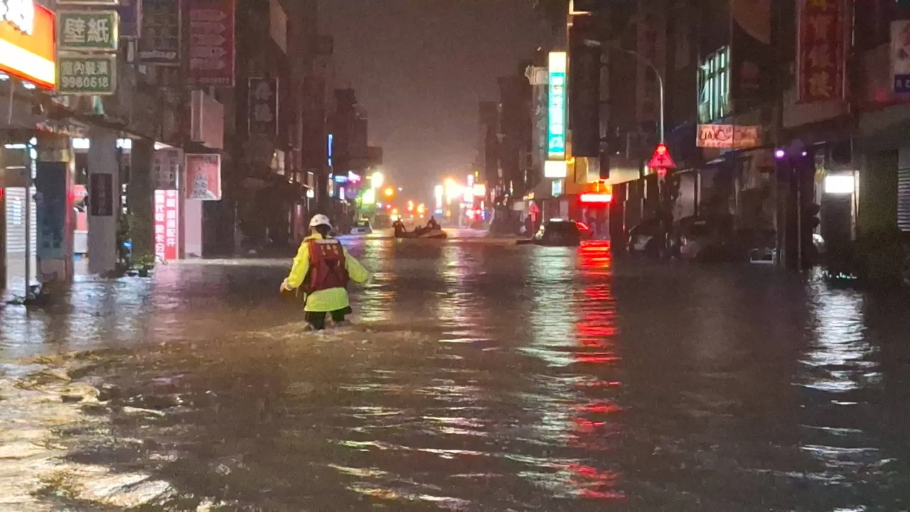 共伴效应带来超大豪雨，宜兰苏澳地区日前严重淹水。翻摄照片