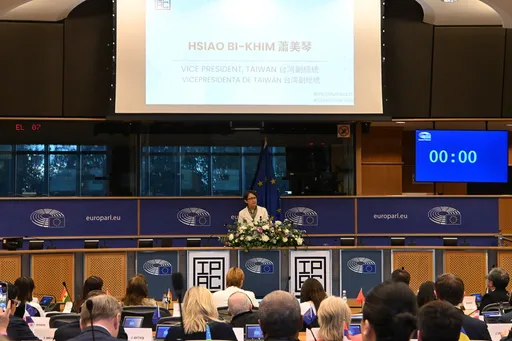 历史一刻！萧美琴欧洲议会演说宛如大明星　「掌声如雷纷求合照」