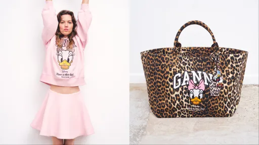 黛西鸭变身甜美「Ganni Girl」　联名豹纹托特包抢先曝光