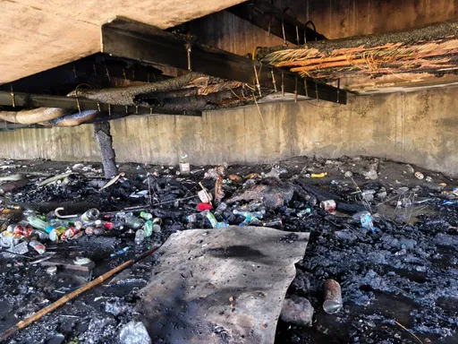 台中草湖溪西柳桥下火警　1男被烧死！原因待查