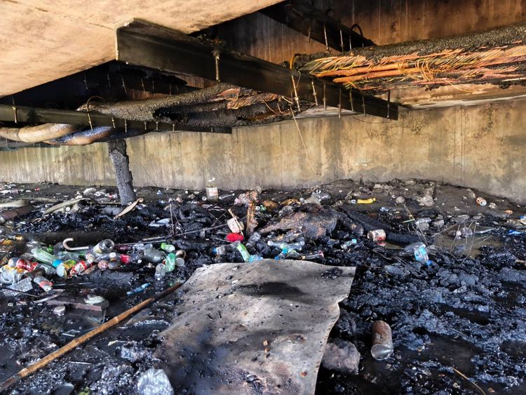 台中草湖溪西柳橋下火警　1男被燒死！原因待查