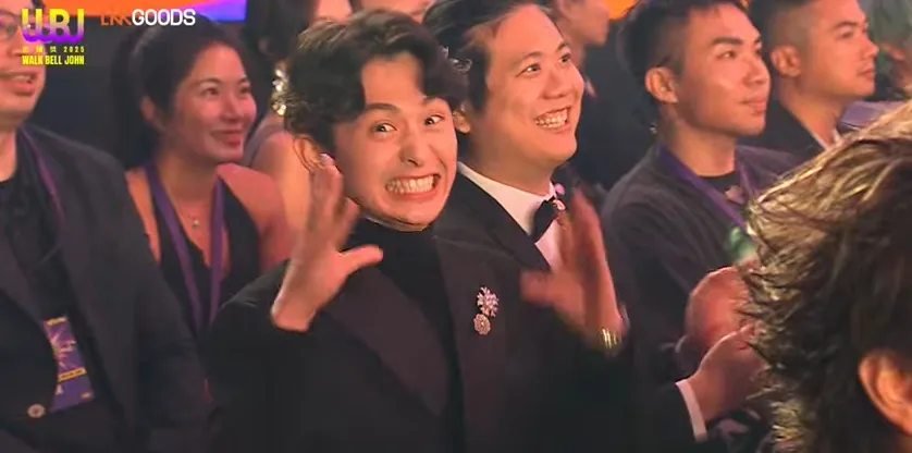 博恩在台下表情超多。翻攝自走鐘獎YT