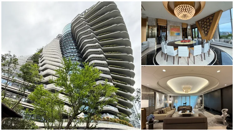 全台最贵豪宅「陶朱隐园」17楼一户卖出12亿元，后来买方再议价，最终交易金额降为11.1亿元。读者提供独家照片