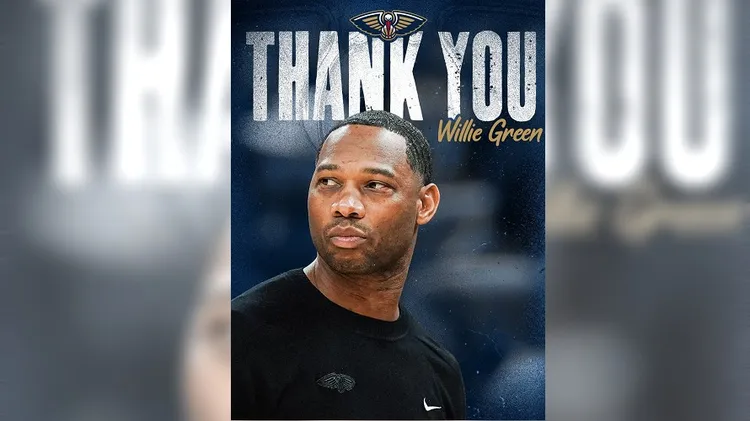 鹈鹕总教练威利格林（Willie Green）遭到开除。翻摄自鹈鹕队推特