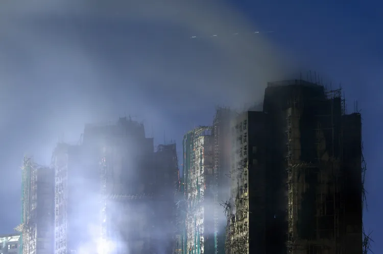 香港宏福苑发生火灾。路透