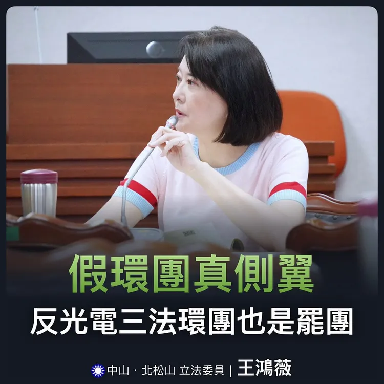 王鴻薇表示，反光電三法還團也是罷免團體。翻攝自王鴻薇臉書