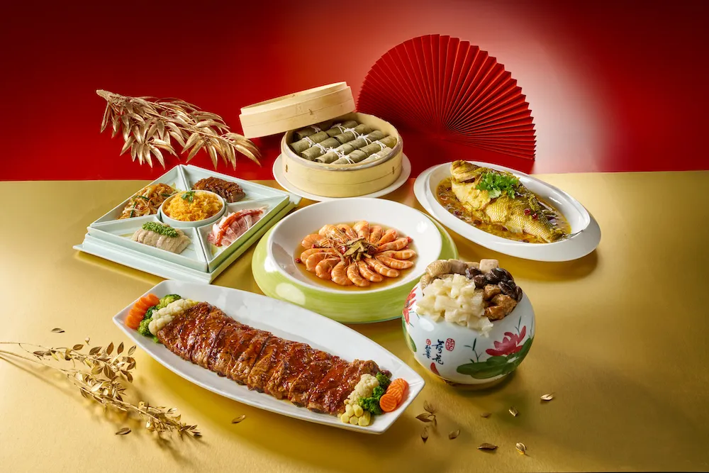 年菜外帶十人桌菜組合6888元起。業者提供