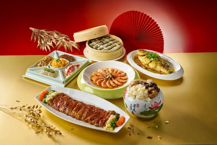 年菜外帶十人桌菜組合6888元起。業者提供