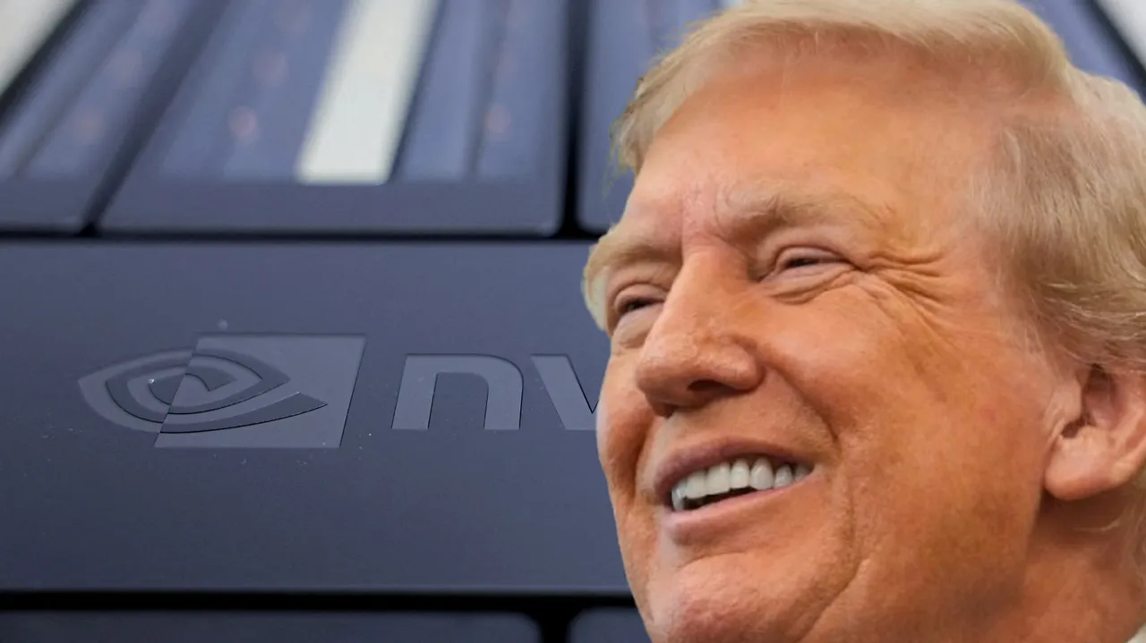 川普最后宣布，不会出售Blackwell人工智慧（AI）晶片给中国。合成画面。背景为Blackwell晶片。路透社