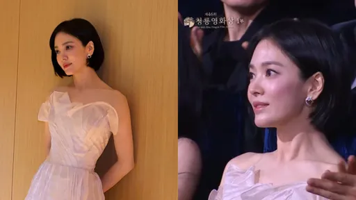 宋慧乔和青龙影后擦身而过　红毯只戴一珠宝照样明媚动人