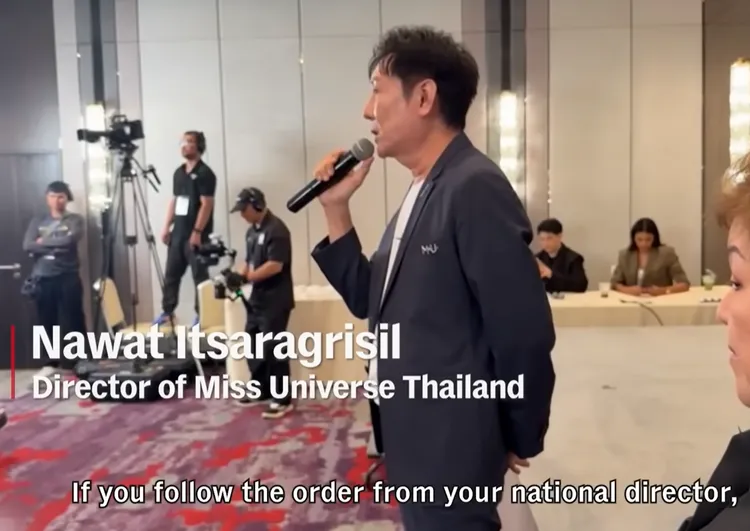 泰國選美執行官納瓦特‧伊薩拉克里西（Nawat Itsaragrisil）。YouTube CNA