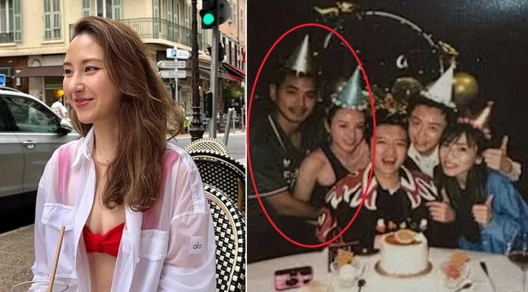 赌王千金何超云（左图）被胡须男拥紧紧照片（右图）曝光。翻摄IG