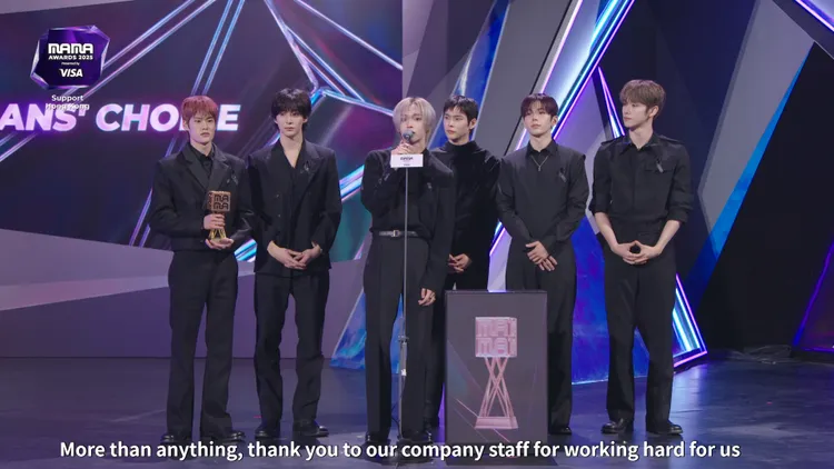 RIIZE獲得粉絲選擇獎。翻攝Mnet