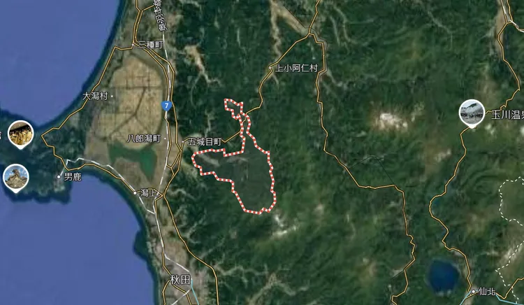 事發地點位於日本偏鄉山區。Google maps